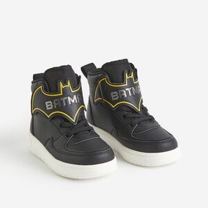 H&M Batman Black High Top Sneakers with Velcro Closure